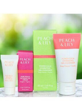 Peach & Lily Pure Peach Retinoic Eye Cream and Power Calm Hydrating Gel Cleanser